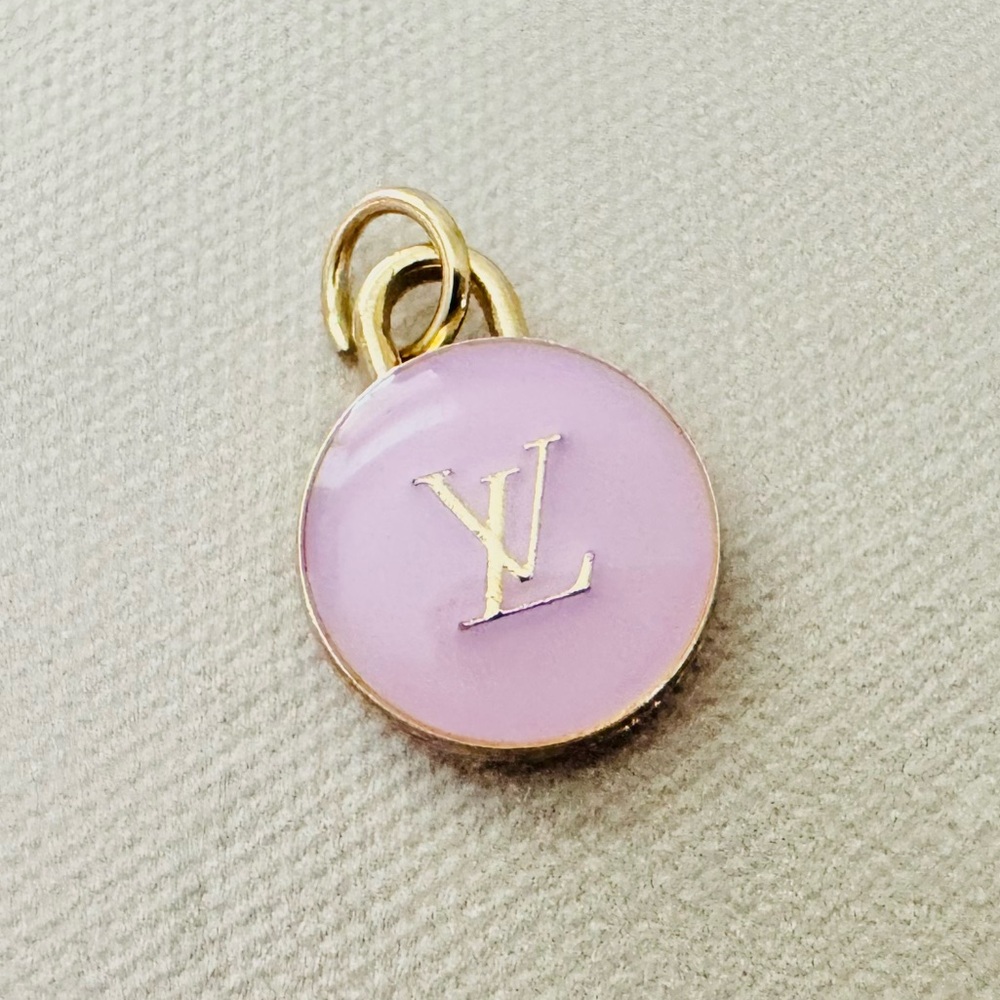 Louis Vuitton Purple Lavender, Gold Pastel Charm, Pendant, Upcycled Keychain